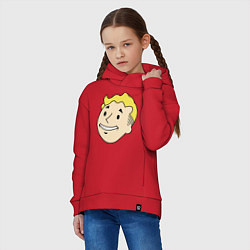 Толстовка оверсайз детская Vault boy head, цвет: красный — фото 2