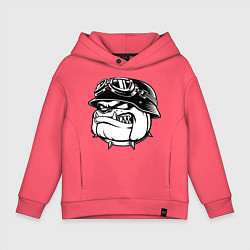 Толстовка оверсайз детская Evil bulldog head, цвет: коралловый