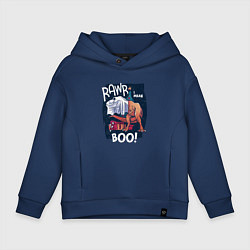 Толстовка оверсайз детская Rawr boo, цвет: тёмно-синий