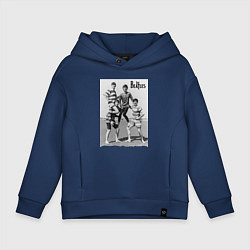 Толстовка оверсайз детская Молодые музыканты на пляже, цвет: тёмно-синий