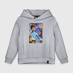 Толстовка оверсайз детская Брюс Ли - celebrity - джиткундо, цвет: меланж