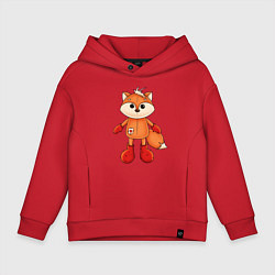 Толстовка оверсайз детская Мягкая игрушка милый лис, цвет: красный