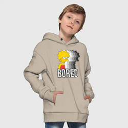 Толстовка оверсайз детская Лиза Симпсон - bored, цвет: миндальный — фото 2