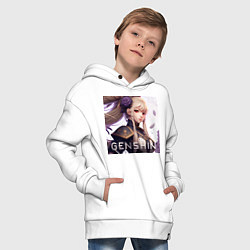 Толстовка оверсайз детская Genshin Impact art, цвет: белый — фото 2