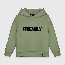 Толстовка оверсайз детская DayZ: Im friendly, цвет: авокадо