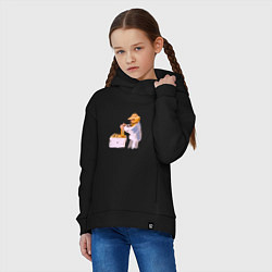 Толстовка оверсайз детская Пчеловод и его пасека, цвет: черный — фото 2