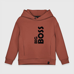 Толстовка оверсайз детская BIG BOSS - темная, цвет: кирпичный