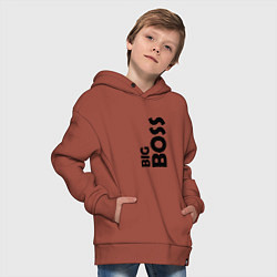 Толстовка оверсайз детская BIG BOSS - темная, цвет: кирпичный — фото 2