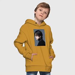Толстовка оверсайз детская Dark side Jimin, цвет: горчичный — фото 2