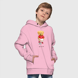 Толстовка оверсайз детская Kick off, цвет: светло-розовый — фото 2