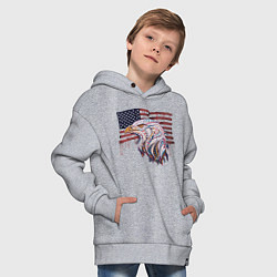 Толстовка оверсайз детская American eagle, цвет: меланж — фото 2