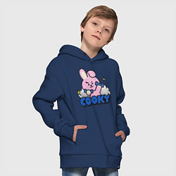 Толстовка оверсайз детская Cooky BT21 Jungkook, цвет: тёмно-синий — фото 2