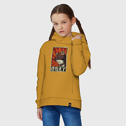 Толстовка оверсайз детская Obey frog, цвет: горчичный — фото 2