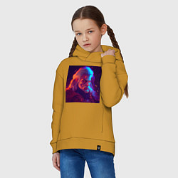 Толстовка оверсайз детская Неоновый Ведьмак, цвет: горчичный — фото 2