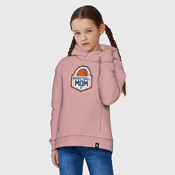 Толстовка оверсайз детская Баскетбольная мама, цвет: пыльно-розовый — фото 2