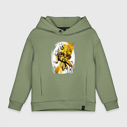 Толстовка оверсайз детская Бамблби арт, цвет: авокадо