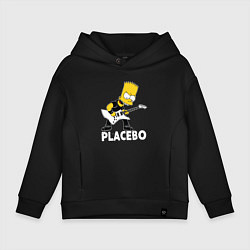 Толстовка оверсайз детская Placebo Барт Симпсон рокер, цвет: черный