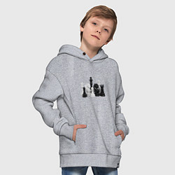 Толстовка оверсайз детская Фигуры шахматиста, цвет: меланж — фото 2