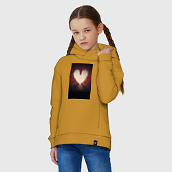 Толстовка оверсайз детская Путь к сердцу, цвет: горчичный — фото 2