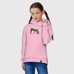 Толстовка оверсайз детская Креольская лошадь, цвет: светло-розовый — фото 2