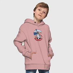 Толстовка оверсайз детская American freedom, цвет: пыльно-розовый — фото 2