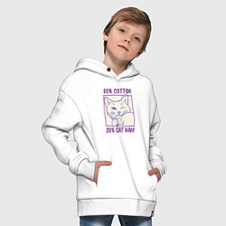Толстовка оверсайз детская 80 percent cotton 20 percent cat hair, цвет: белый — фото 2