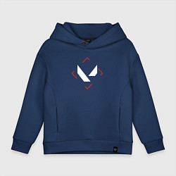 Толстовка оверсайз детская Символ Valorant в красном ромбе, цвет: тёмно-синий