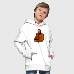 Толстовка оверсайз детская Ф Достоевский, цвет: белый — фото 2