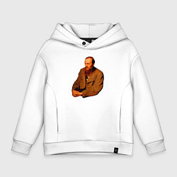 Толстовка оверсайз детская Ф Достоевский, цвет: белый