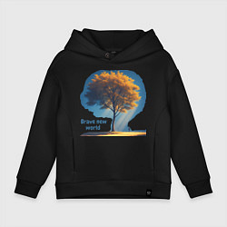 Толстовка оверсайз детская Дивный новый мир, цвет: черный