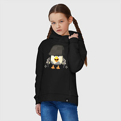 Толстовка оверсайз детская Chicken Gun в каске, цвет: черный — фото 2