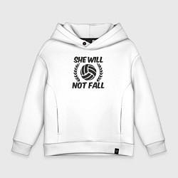 Толстовка оверсайз детская She will not fall, цвет: белый