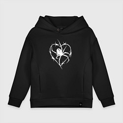 Толстовка оверсайз детская Spider love, цвет: черный