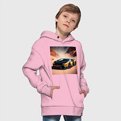 Толстовка оверсайз детская Lamborghini Aventador, цвет: светло-розовый — фото 2