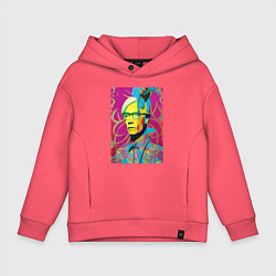 Толстовка оверсайз детская Andy Warhol - pop art, цвет: коралловый