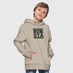 Толстовка оверсайз детская Run Utah Jazz, цвет: миндальный — фото 2