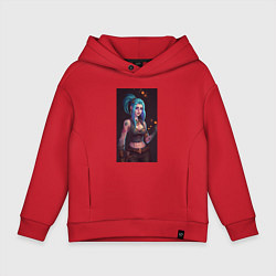 Толстовка оверсайз детская Arcane league of legends Jinx, цвет: красный