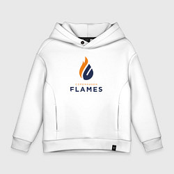 Толстовка оверсайз детская Copenhagen Flames лого, цвет: белый