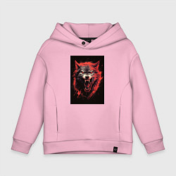 Толстовка оверсайз детская Red wolf, цвет: светло-розовый