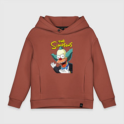 Толстовка оверсайз детская Krusty the clown, цвет: кирпичный