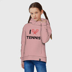 Толстовка оверсайз детская I Love Tennis, цвет: пыльно-розовый — фото 2