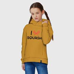 Толстовка оверсайз детская I Love Squash, цвет: горчичный — фото 2
