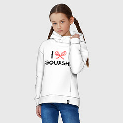 Толстовка оверсайз детская I Love Squash, цвет: белый — фото 2