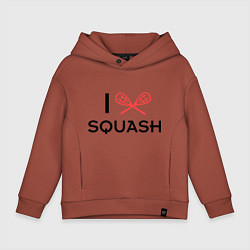 Толстовка оверсайз детская I Love Squash, цвет: кирпичный