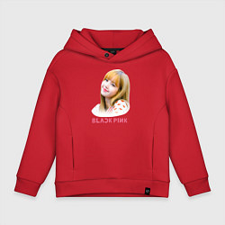 Толстовка оверсайз детская Lisa Blackpink, цвет: красный