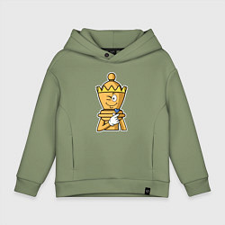 Толстовка оверсайз детская Шахматный ферзь InChess, цвет: авокадо