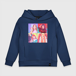Толстовка оверсайз детская Colorful Black Pink, цвет: тёмно-синий