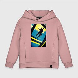 Толстовка оверсайз детская Два парашютиста, цвет: пыльно-розовый