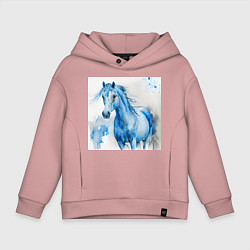 Толстовка оверсайз детская Водяная лошадь, цвет: пыльно-розовый
