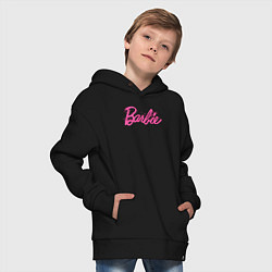 Толстовка оверсайз детская Блестящий логотип Барби, цвет: черный — фото 2